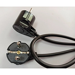 Кабель мережевий ПВС Urbankit з двосторонньою вилкою із заземленням 2.7 метра Чорного кольору (KabB-2.7)