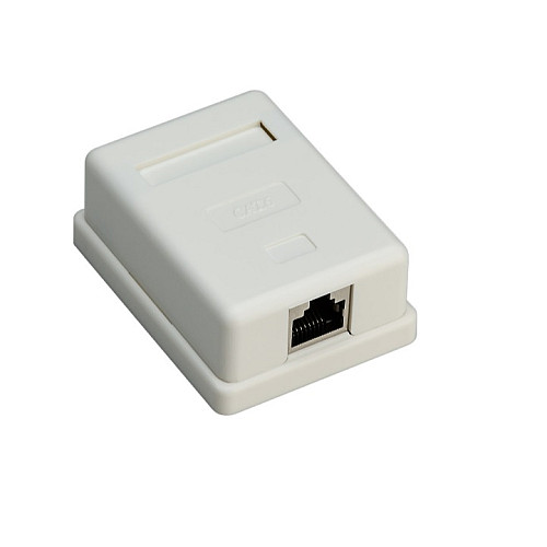 Розетка для інтернету мережева зовнішня Lucom RJ45 STP6 LSA ToolFree AWG22-24 Біла (62.09.8394)