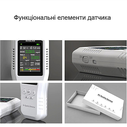 Датчик анализатор качества воздуха по 5 параметрам Bosean T-Z01Pro Белый (100907)