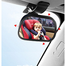 Дзеркало для спостереження за дитиною в автомобілі Safety 6,2х14,5 см поворот на 360