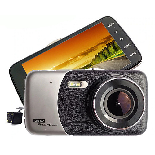 Відеореєстратор RIAS CSZ-Z14A WDR Full HD 1080P з камерою заднього виду Black-Silver (3_00687)