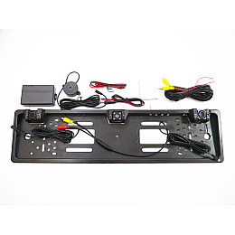 Парктроник в рамке номерного знака RIAS M-219 3 в 1 с камерой заднего вида Black (4_00246)