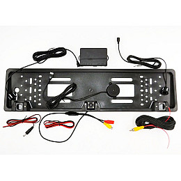 Парктроник в рамке номерного знака RIAS M-219 3 в 1 с камерой заднего вида Black (4_00246)