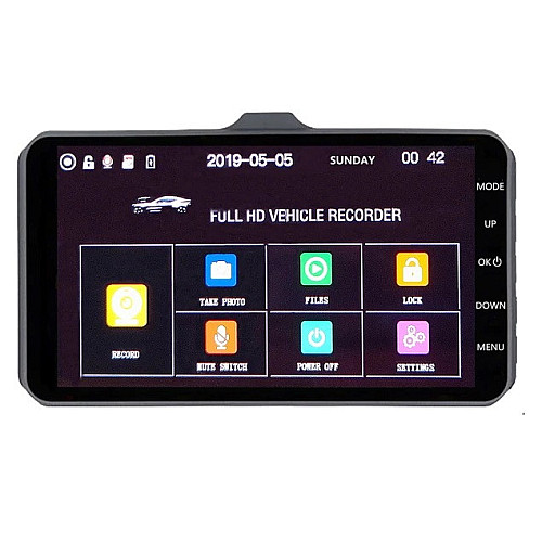 Відеореєстратор RIAS DVR BT100 4" Full HD з виносною камерою заднього виду Black (3_01935)
