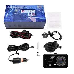 Відеореєстратор RIAS DVR BT100 4" Full HD з виносною камерою заднього виду Black (3_01935)