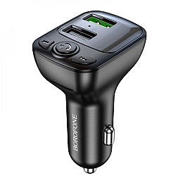 Автомобільне зарядне пристрій з FM-трансмітером Borofone BC41 Eminency USB QC3.0 18W / USB 5W / 1 А TF BT Black