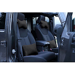 Автомобільна подушка під голову та поперек з Алькантари Pok-ter Candy чорна