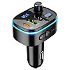 FM-трансмиттер Hoco E62 Fast BT v5.0 2USB QC 18W и Type-C PD20W QC FCP AFC Черный