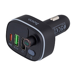 FM-трансмітер Hoco E62 Fast BT v5.0 2USB QC 18W і Type-C PD20W QC FCP AFC Чорний