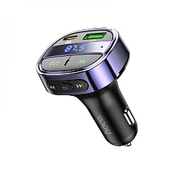 FM-трансмітер Hoco E70 USB 18W / Type-C 30W BT Синій