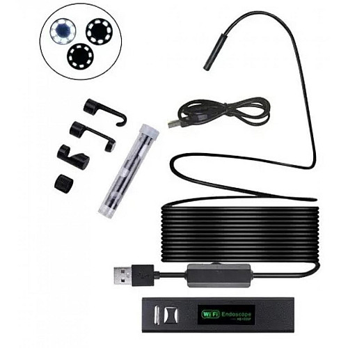 USB Wi-Fi камера, бороскоп, эндоскоп 8 мм 10 м CNV Black