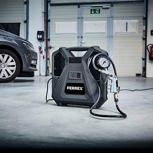 Компрессор автомобильный безмасляный Ferrex Mobiler Kompressor Grey