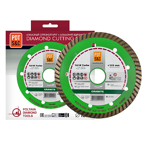 Диск алмазний PDT 1A1R Turbo 125х2,2х8х22,2 мм GRANITE