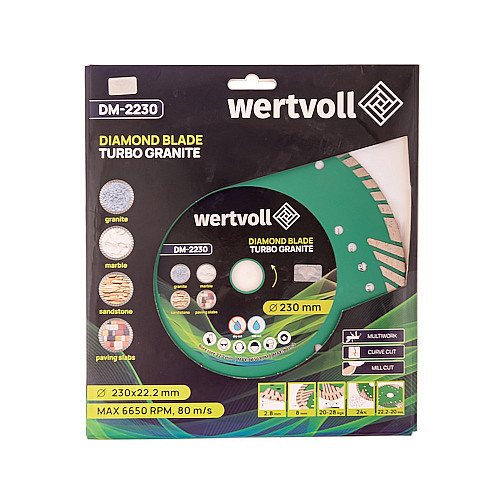 Диск алмазный Wertvoll TURBO Granite 230х3 мм (DM-2230)
