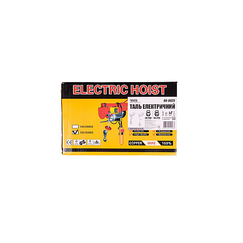 Таль электрическая MASTERTOOL 125/250 кг 12 м (86-9025)