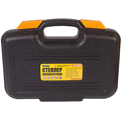 Степлер пневматический MASTERTOOL скоба тип 80, 12,7х0,65х0,95 мм, 6-16 мм, 4,8 - 7,5 Вar, (81-6001)
