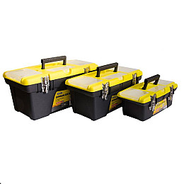 Ящики для інструментів з металевими замками MASTERTOOL 3 шт 13"/ 16"/ 19" (79-2004)