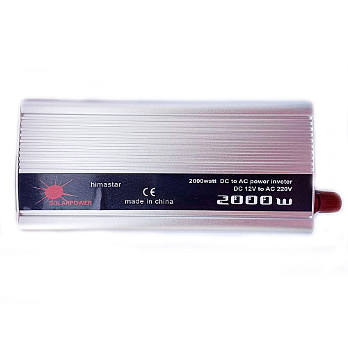 Автомобільний інвертор Himastar Solar Power Inverter 003 з 12V на 220V 2000W модифікована синусоїда Silver (11036-hbr)
