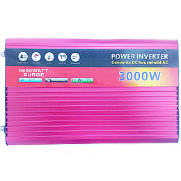 Автомобильный инвертор Power Inverter 002 c 12V на 220V 3000W модифицированная синусоида Red (11038-hbr)