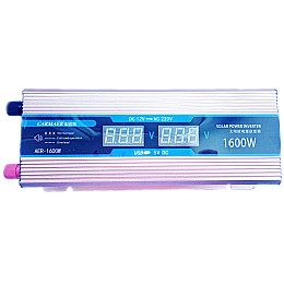 Інвертор напруги Carmaer Power Inverter 026 c 12V на 220V 1600W модифікована синусоїда Gold (11068-hbr)