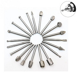 Набір бор фрез по дереву пластику 20 шт для гравера бормашинки Dremel S-Body Technology