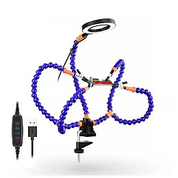 Третя рука для паяння тримач плат 5 гнучких валів з лупою та підсвіткою CNV