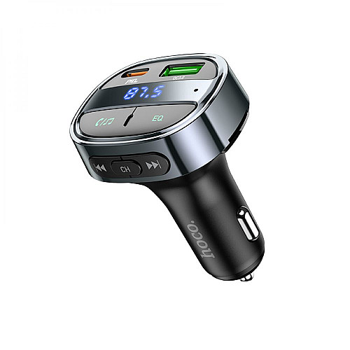 Автомобільне зарядне пристрій Hoco E70 USB 18W / Type-C 30W FM BT Чорний