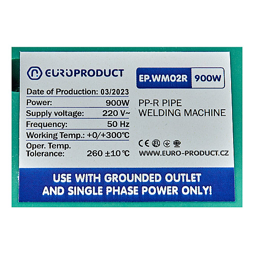 Паяльник Europroduct EP.WM02R для PPR труб (круглые насадки) 16/32mm (EP6092)