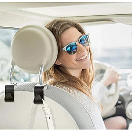 Крючки в автомобиль WB на подголовник в машину 4 шт Черные 050546-4