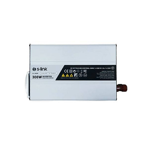 Перетворювач напруги інвертор автомобільний S-link 12V 220V 300W (1756375642)