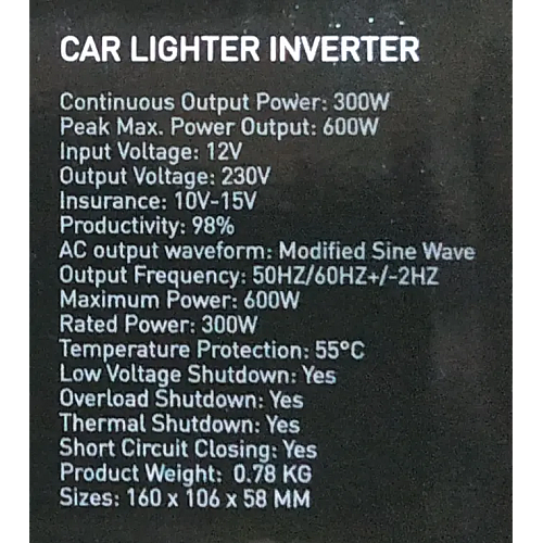Перетворювач напруги інвертор автомобільний S-link 12V 220V 300W (1756375642)