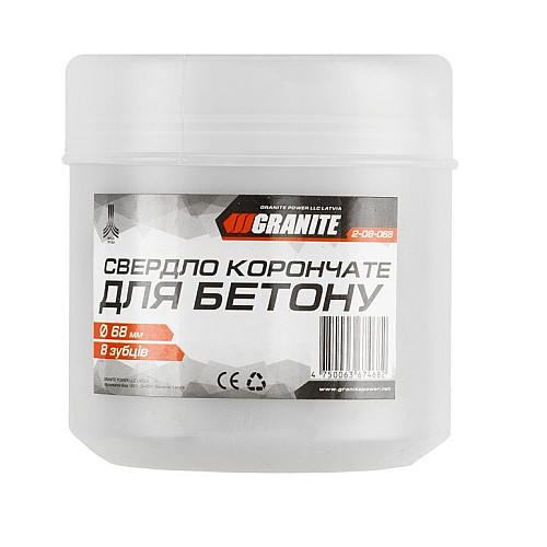 Сверло корончатое для бетона GRANITE 68 мм 8 зубцов Grey (2-08-068)