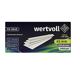 Гвоздь закаленный для пневмостеплера WERTVOLL 18GA 45 мм/1.0х1.25 мм 5000 шт Grey (FX-2545)