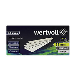 Гвоздь закаленный для пневмостеплера WERTVOLL 18GA 35 мм/1.0х1.25 мм 5000 шт Grey (FX-2535)