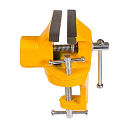 Тиски слесарні поворотні MASTERTOOL 60 мм Yellow (07-0202)