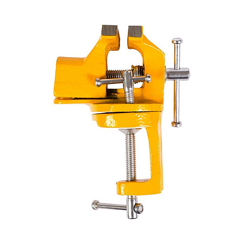 Тиски слесарні поворотні MASTERTOOL 60 мм Yellow (07-0202)