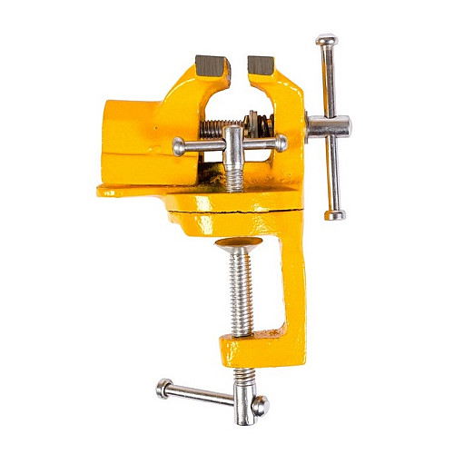 Тиски слесарные поворотные MASTERTOOL 40 мм Yellow (07-0200)