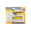 Степлер рессорный MASTERTOOL 3-В-1 скоба R53 4-14мм/R13 6-14 мм/шпилька 14мм Grey (41-0909)