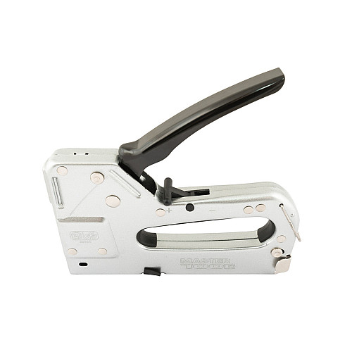 Степлер рессорный MASTERTOOL 3-В-1 скоба R53 4-14мм/R13 6-14 мм/шпилька 14мм Grey (41-0909)