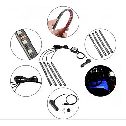 Підсвітка в авто з пультом та світломузикою LED RGB Automobile Atmosphere Lamp 8097 CNV