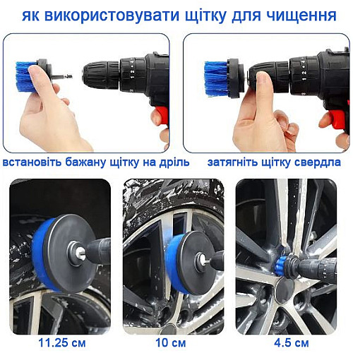 Набір щіток від Urbankit 22 в 1 для чищення автомобіля: коліс, панелі приладів, салону, вентиляційних отворів (L97O)