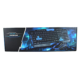 Беспроводный комплект клавиатура и мышка UKC HK-8100 Черный с синим (np2_0542)