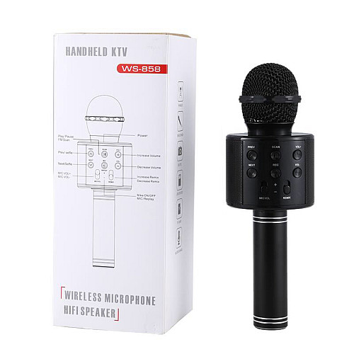 Бездротовий караоке мікрофон Wster WS 858 Чорний (69)