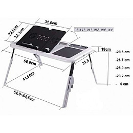 Столик для ноутбука E-Table Черно-белый (258746)
