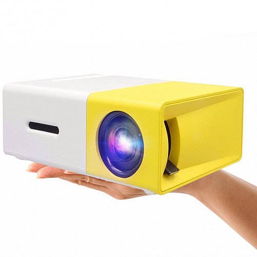 Портативный мини проектор LED Projector YG-300 White/Yellow