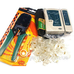 Набор сетевика обжимка тестер 100 rj45 коннектор HLV