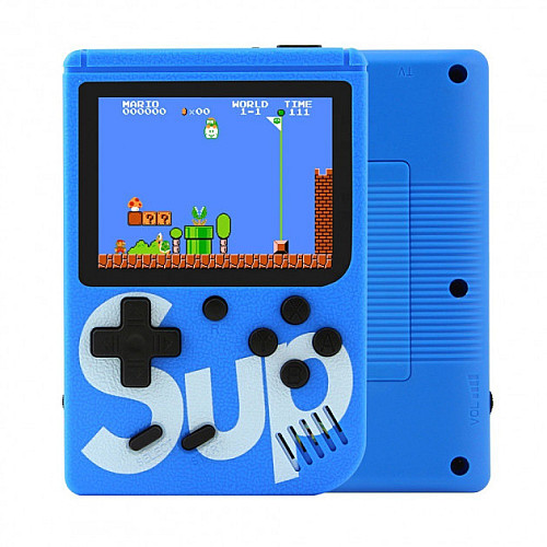 Портативная игровая ретро приставка с джойстиком 400 игр Dendy денди SEGA 8bit SUP Game Box синий