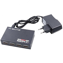 Сплиттер 1x4 порта HDMI splitter 1080P 4K 3D Черный (20053100245)