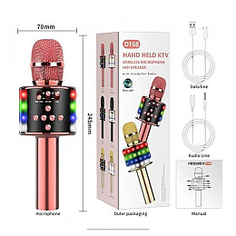 Караоке мікрофон D168 Рожеве Золото (238)