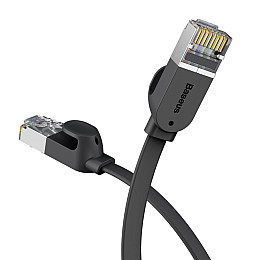 Патч-корд для інтернету BASEUS RJ45 Gigabit flat 1 м, чорний